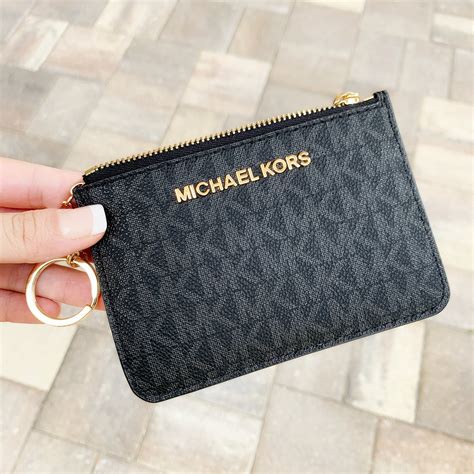 michael kors black leather coin purse|micheal Kors coin purse.